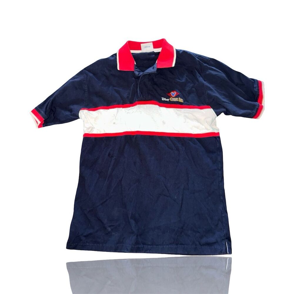 Vintage Disney Cruise Line Polo Shirt Unisex M Embroidered Nautical Style